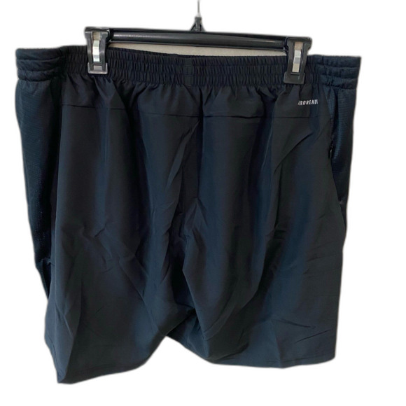 Adidas Shorts Men's Size 2XL Color Black White 3-Stripes Own the Run Lined - Picture 3 of 12